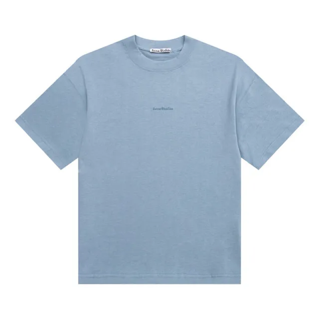 Letter High Street Summer Loose Casual Short Sleeve T shirt Blue - Shop at LoveMi