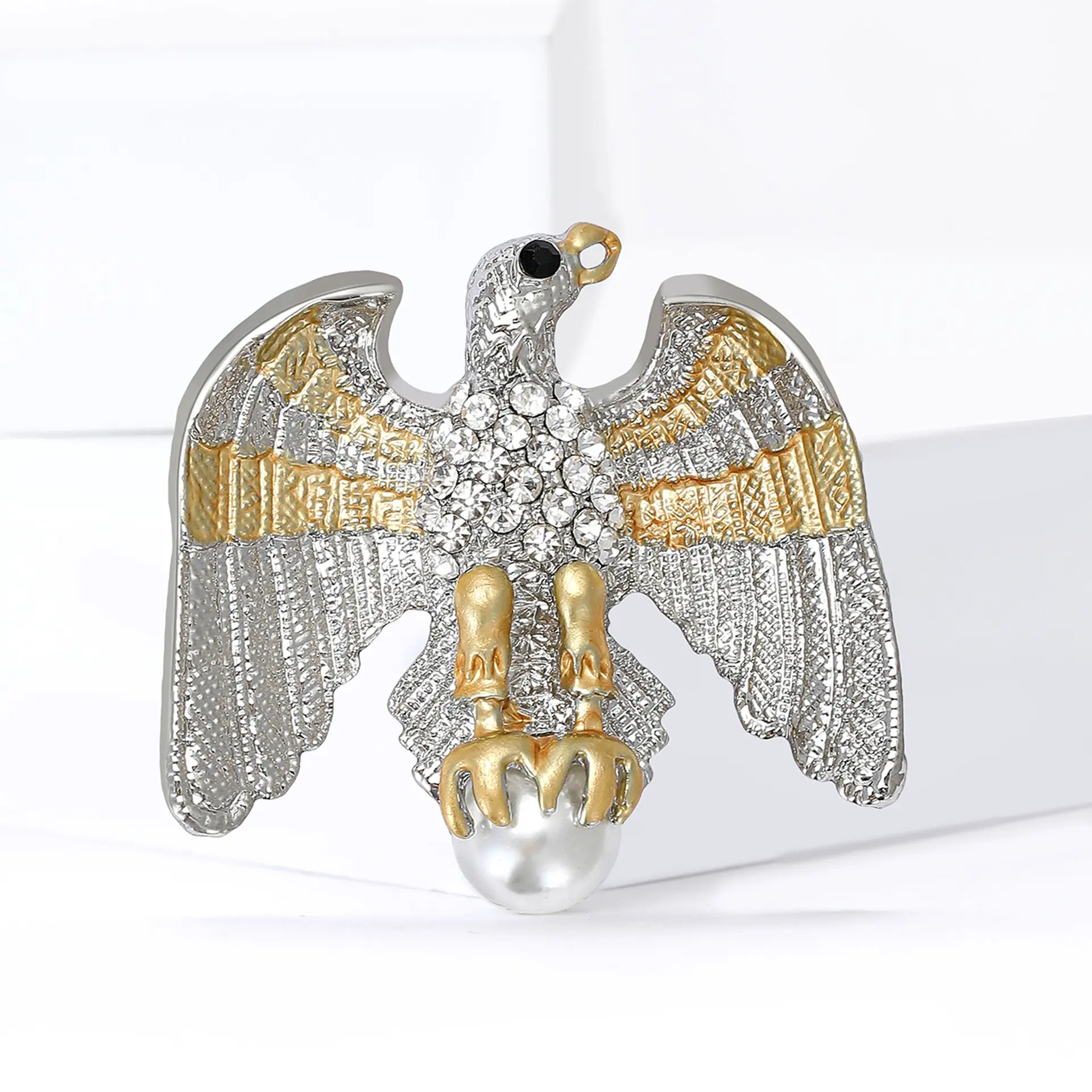 Fashion Alloy Rhinestone Eagle Brooch