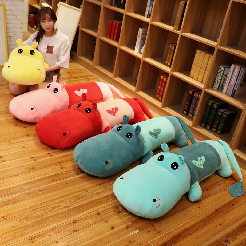 Hippo Long Cuddle Pillow