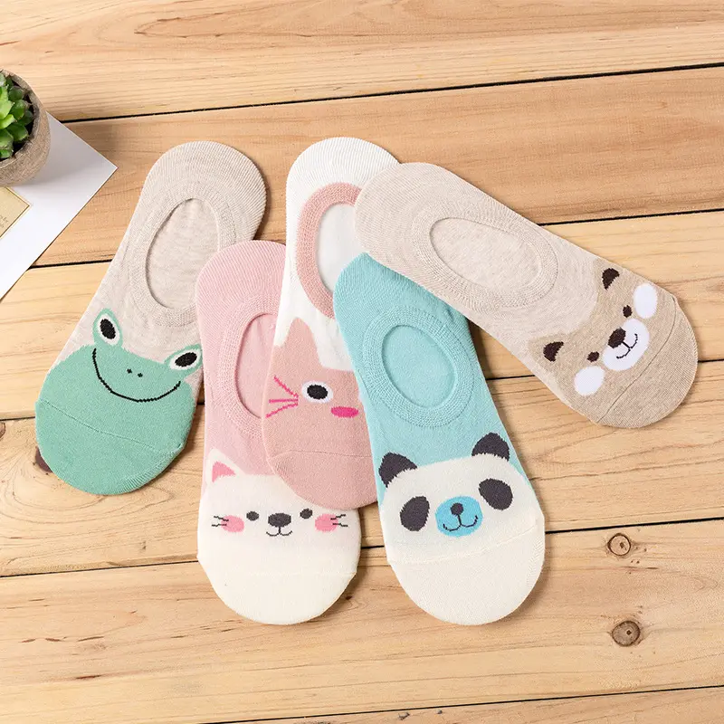 SpringSummer Womens Invisible Socks Silicone-Anti-Slip Boat
