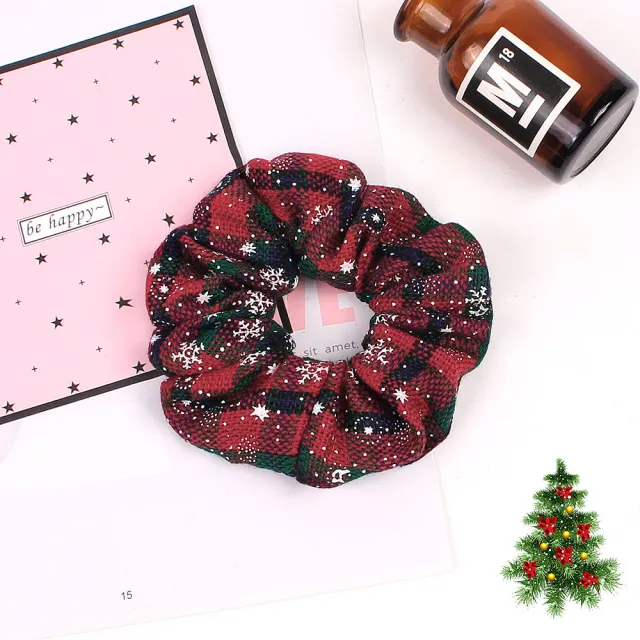 Christmas Large Intestine Ring High Sense Hair Ring Headdress Red Navy Blue Green - Shop at LoveMi