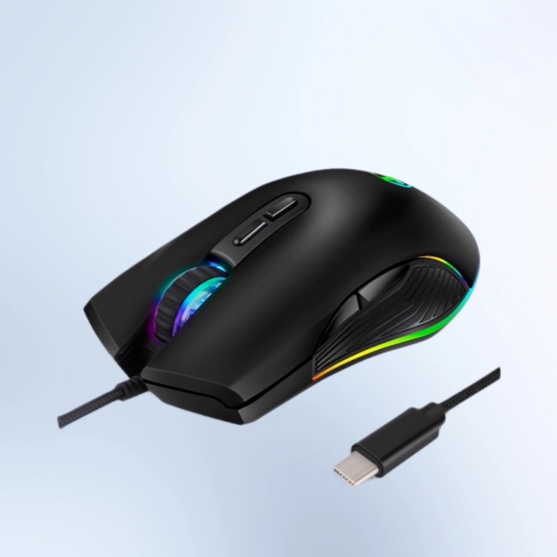 USB-C Wired Optical Mouse With RGB Colorful Lighting 4