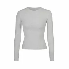 Tight Bottoming Shirt Upper Clothes Long Sleeves T-shirt - Light Grey - View 1