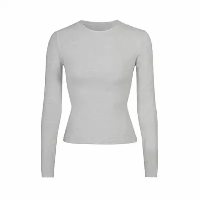 Tight Bottoming Shirt Upper Clothes Long Sleeves T shirt Gray - Shop at LoveMi