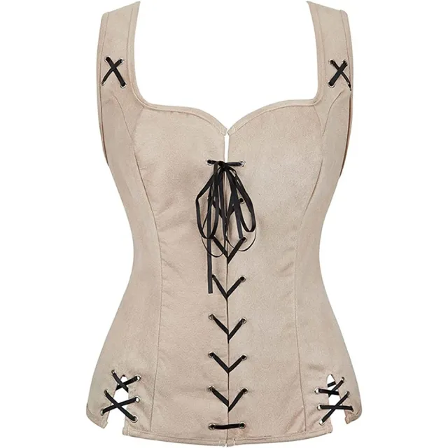 Suede Lace up Top For Women Beige - Shop at LoveMi