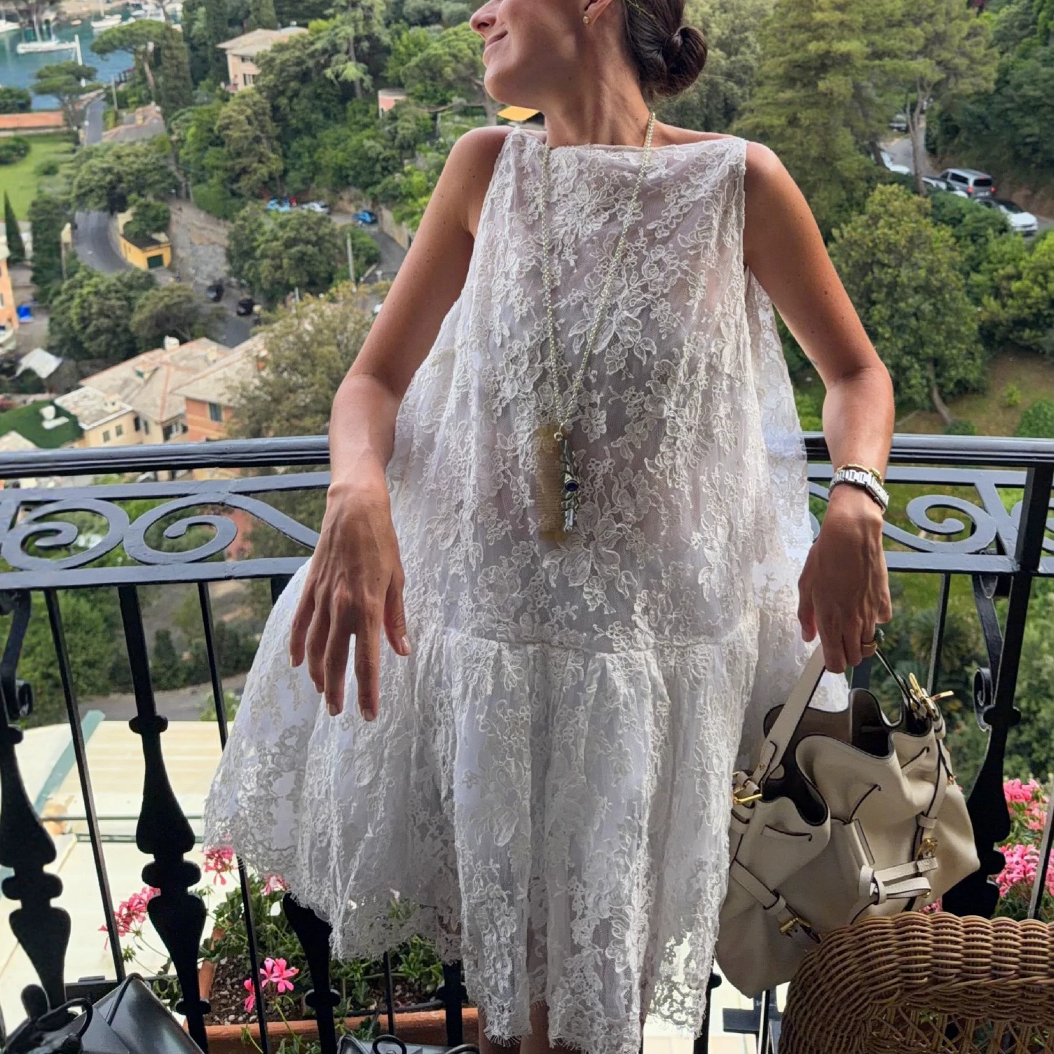 Womens Lace Sleeveless Sheer Baby-doll Dress
