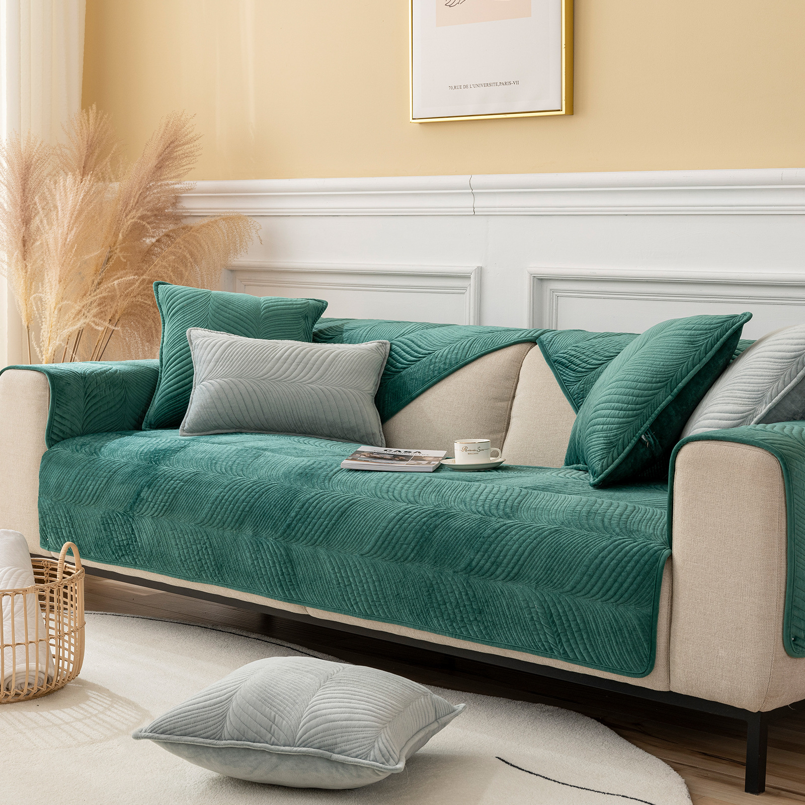 Super Soft Plush Thickened Warm Non-slip Sofa Cover