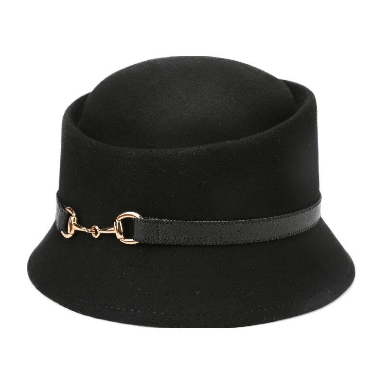 Men's And Women's Fashion Belt Metal Buckle Hat Black - Shop at LoveMi