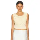 Solid-color Sleeveless Off-shoulder Boat-neck Backless T-shirt view 3