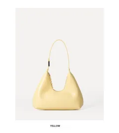 Korean Niche Design One Shoulder Underarm Baguette Bag - Yellow - View 1