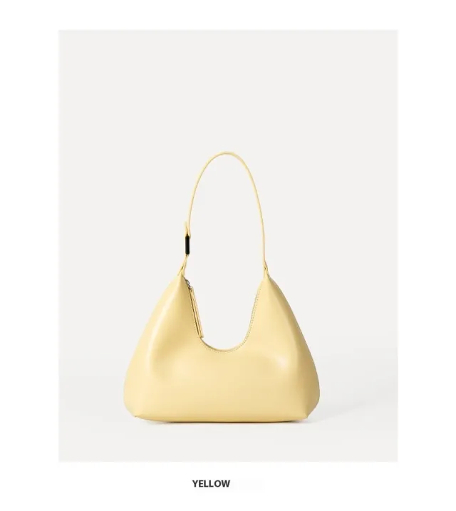 Korean Niche Design One Shoulder Underarm Baguette Bag Yellow - Shop at LoveMi