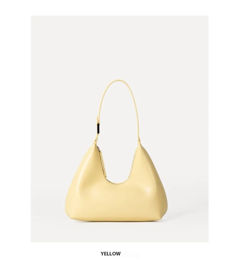 Korean Niche Design One Shoulder Underarm Baguette Bag - Yellow
