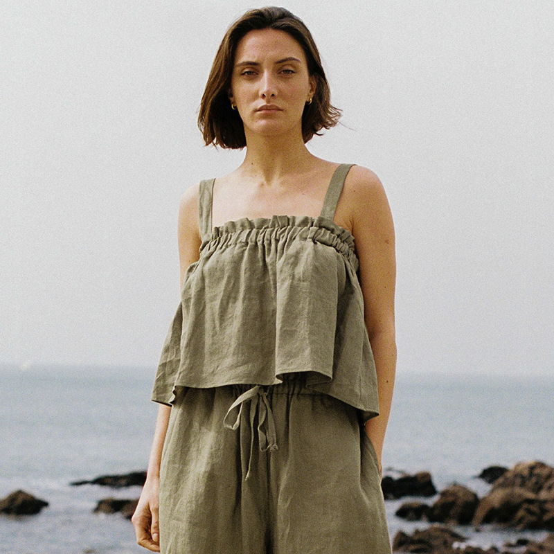 Ramie-cotton Tube-top Camisole For Women