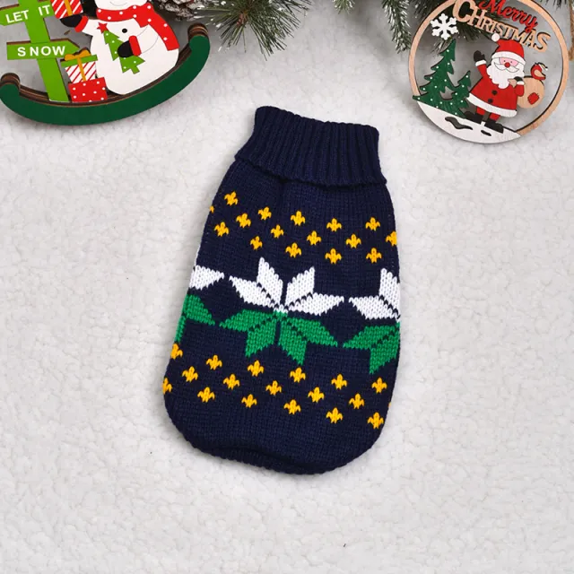 Pet Sweater Thickened Dogs And Cats Sweater Navy Blue Rhombus Plaid - Shop at LoveMi