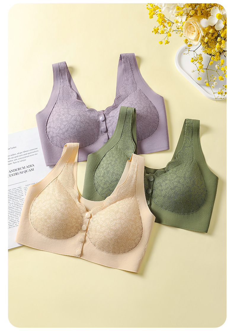 Title 2, Front Button Seamless Wireless Nursing Bra