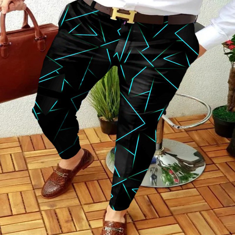 Men's Business Casual Trousers 3D Plaid
