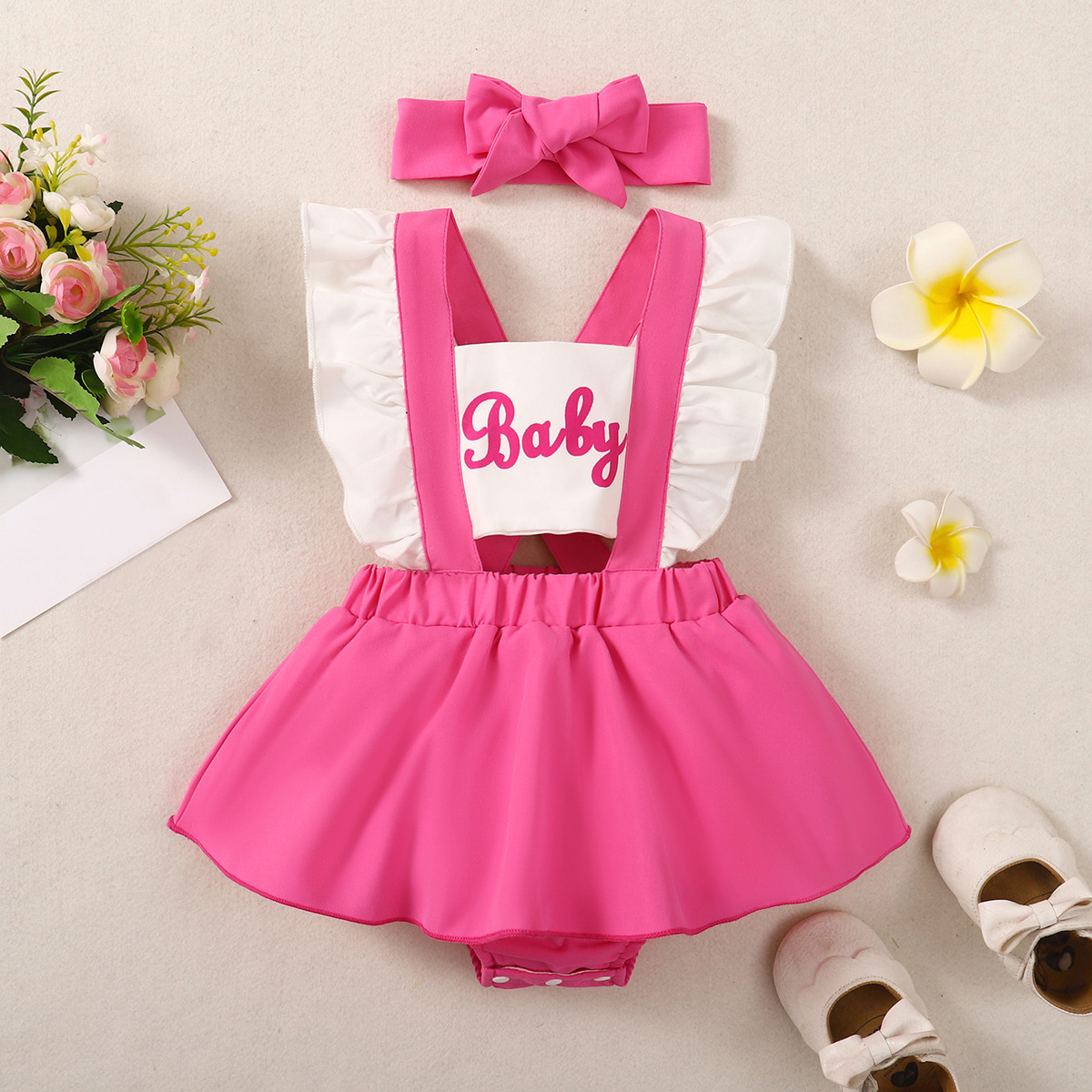 Summer Sleeveless Vest Letter Printing Siamese Split Skirt