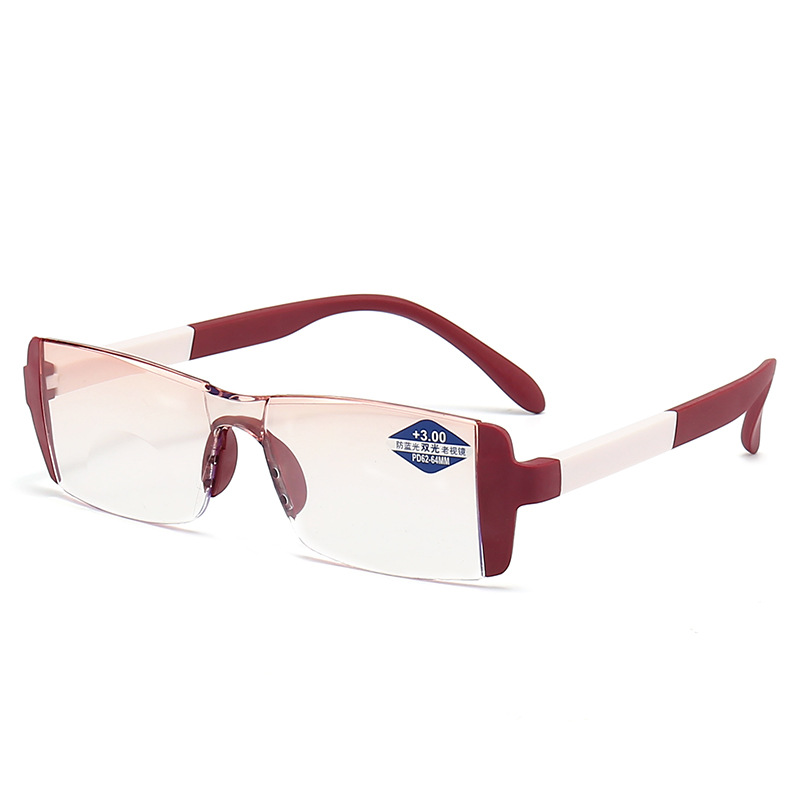 Frameless Dual-light Diamond Rimmed Fashion Anti-blue Light Presbyopic Glasses