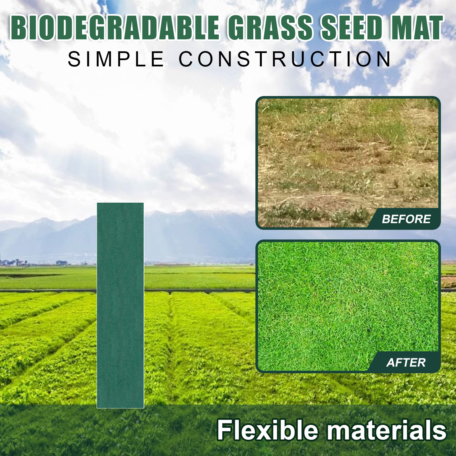 Yegbong Gardening Ecological Blanket Biodegradable Seed Mat