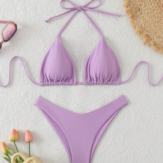 Solid-color Beach Bikini Sexy Swimwear