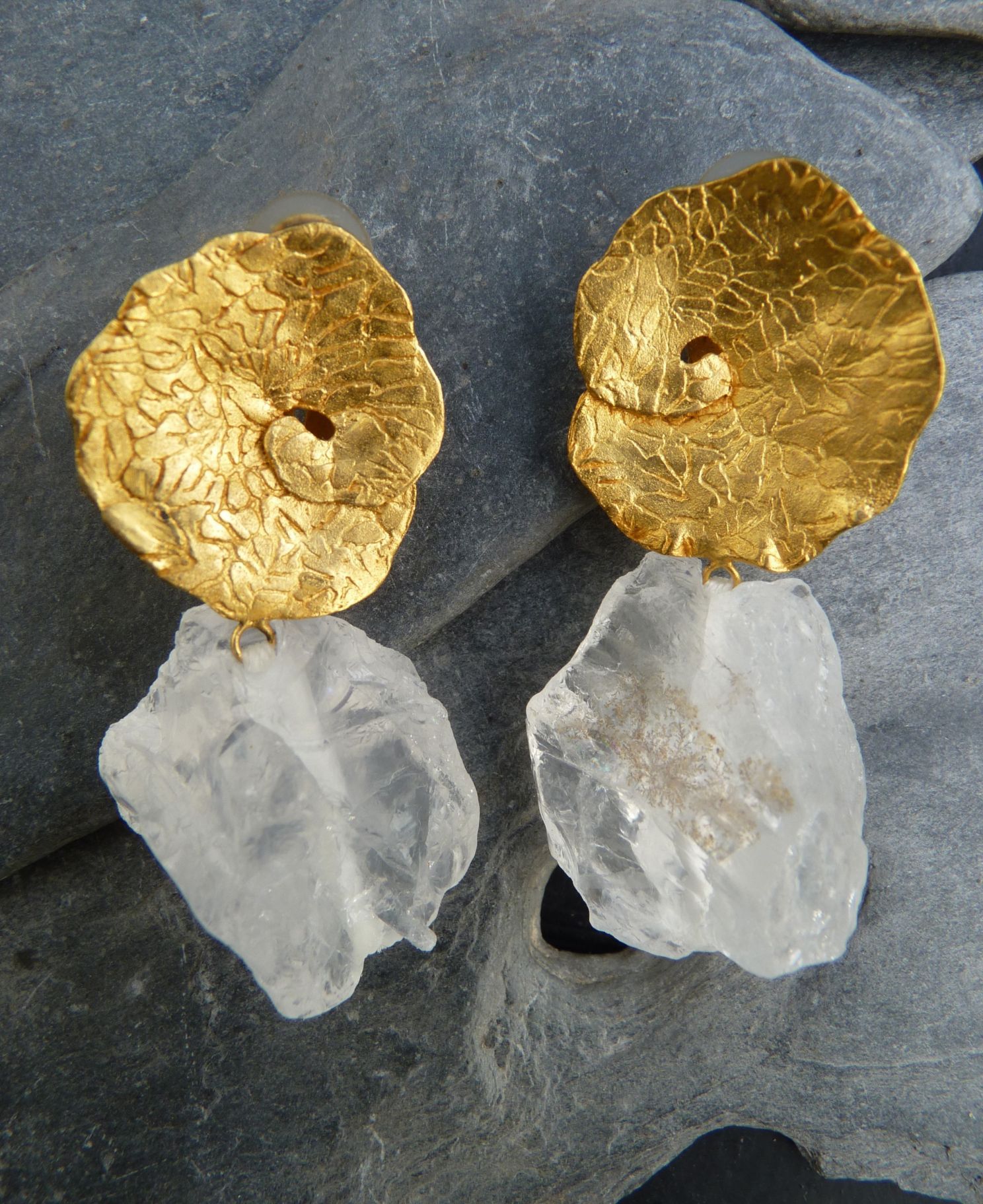 Creative Water Drop Lotus Leaf Earrings