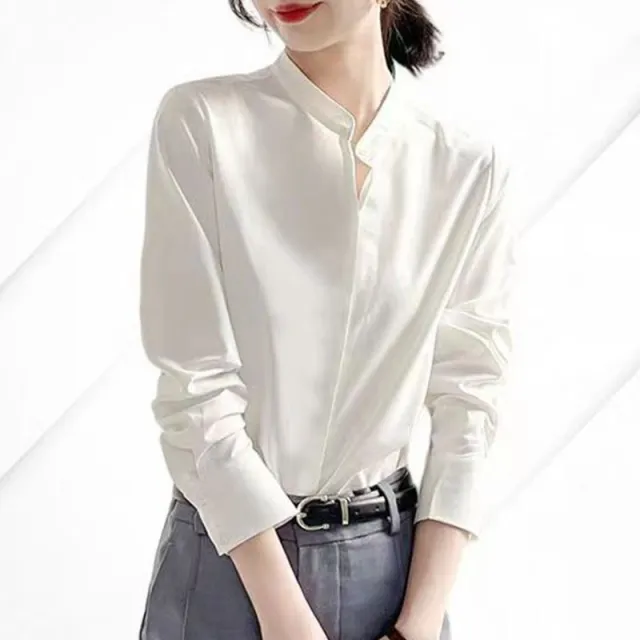 Women's Checkered Vintage Satin Shirt Tan - Shop at LoveMi