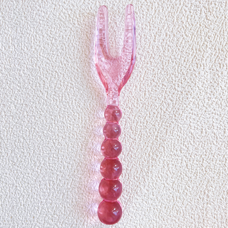 Pink Glass Bead Fork