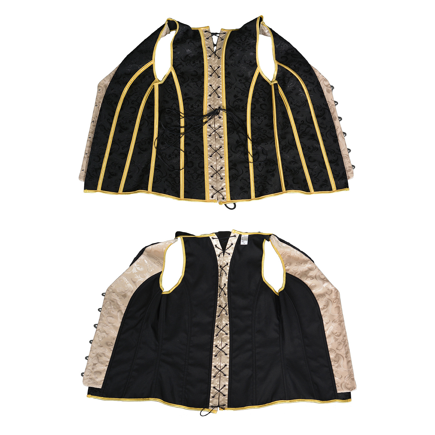 Black Jacquard Gold Edge High-end Vest Men's Body Shapers