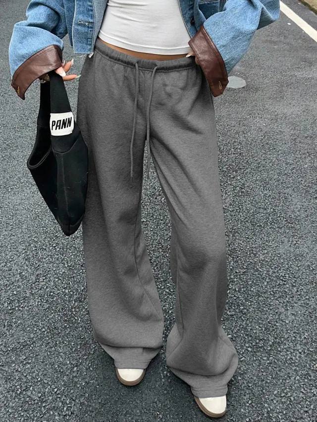 All match Draping Sports Casual Pants Dark Gray - Shop at LoveMi