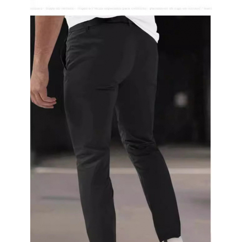 Men's Solid-Colored Dress Pants Casual Pants Slim-Fit