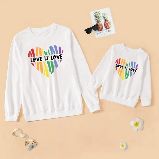 Letter Printed Parent-child Sweater Mother And Daughter Matching Clothes Three Colors - White