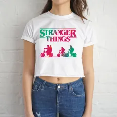 Women's Short Midriff-baring Short-sleeved T-shirt - White - View 1