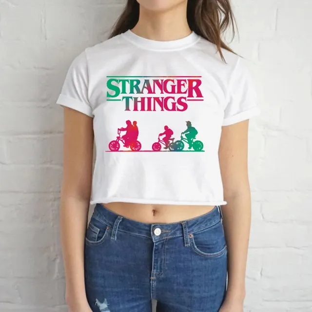 Women's Short Midriff baring Short sleeved T shirt White - Shop at LoveMi