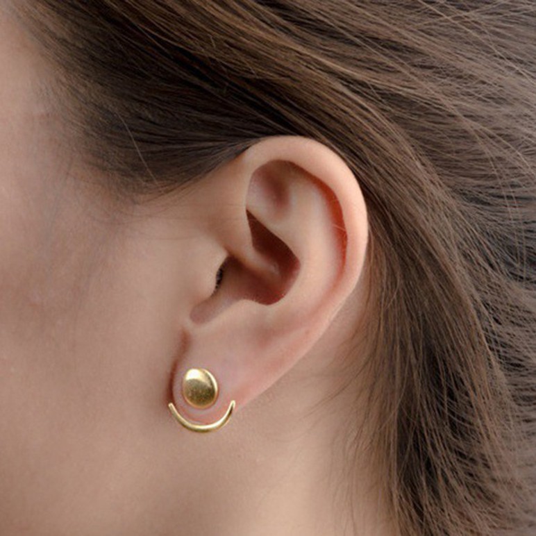 Creative Star And Moon Ear Studs Female Geometric Shape