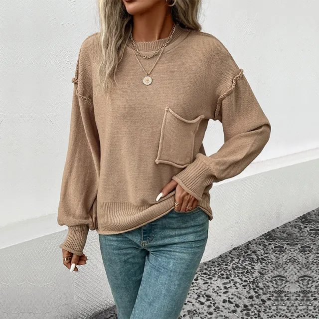 Multi Color Fashion Women's Wear Long Sleeve Sweater Khaki - Shop at LoveMi