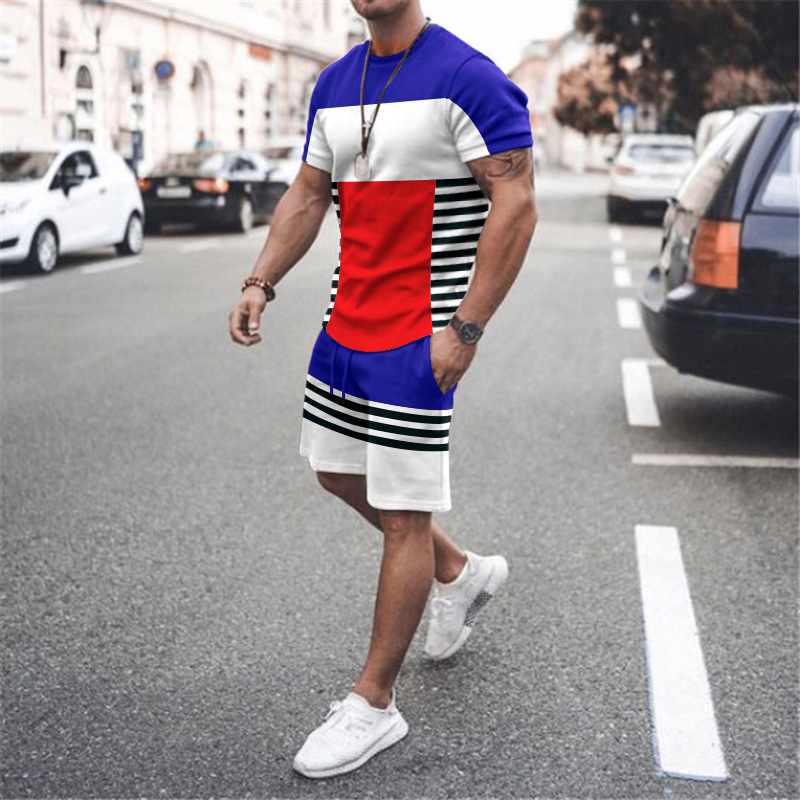 Title 5, Mens Short Sleeve Sports Casual Fashion Stripe...