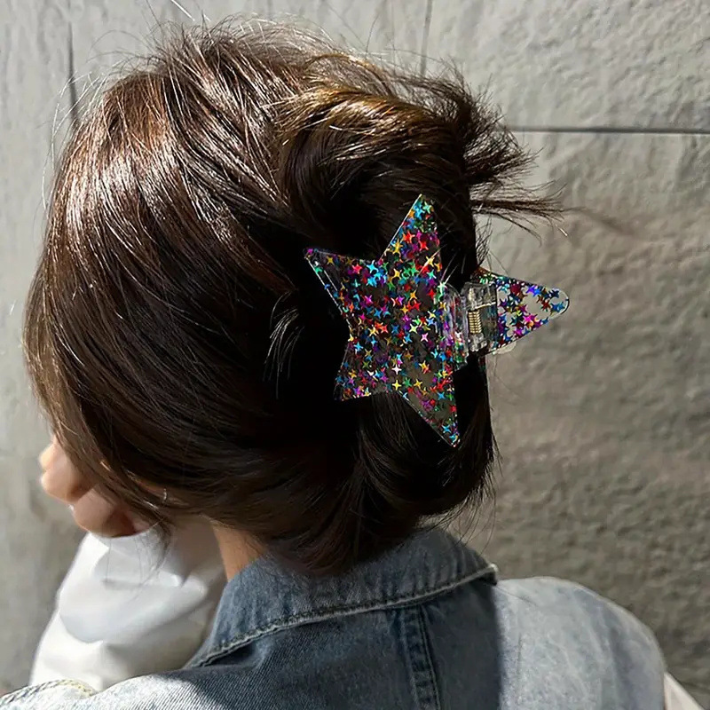 Title 3, Sequined Five-pointed Star Ponytail Clip Candy ...