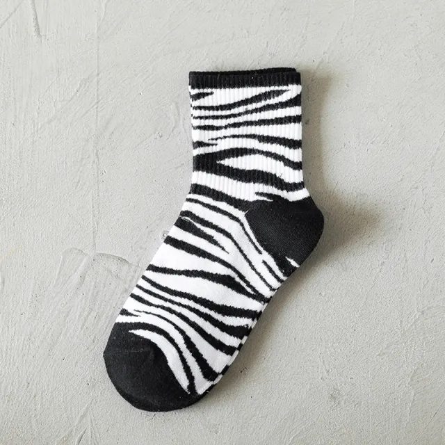 Women's Autumn And Winter Cartoon Illustration Japanese Style Mid calf High Length Cotton Socks Zebra Pattern - Shop at LoveMi