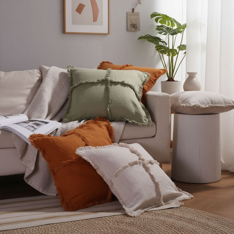 Linen Pillowcase with Cross-Stitch, picture 2 of 5