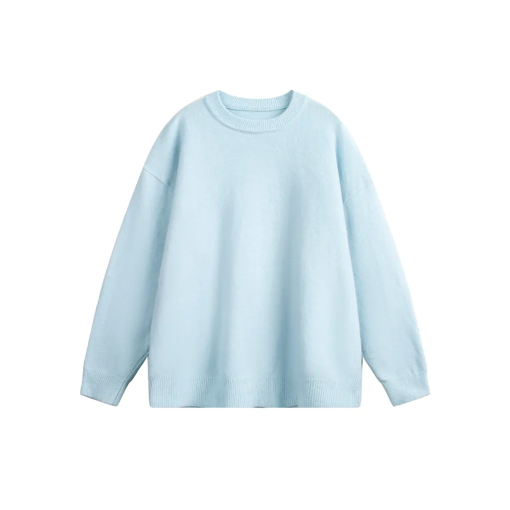 Autumn New Simple Loose Couple Sweater For Women - Blue