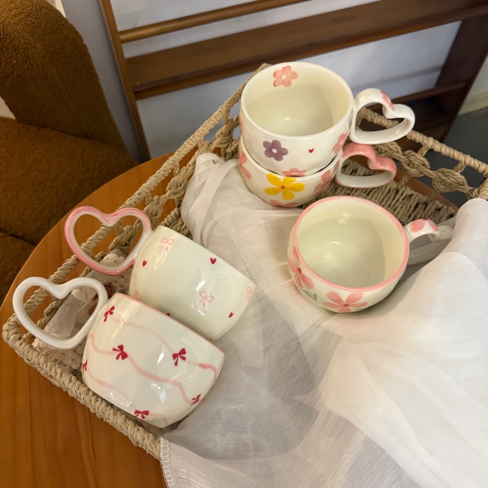 Set shown with saucer and cup in various patterns