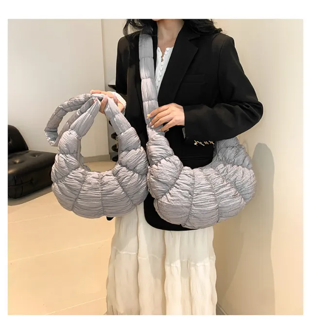 New Casual Simple Large Capacity Shoulder Bag Gray - Shop at LoveMi