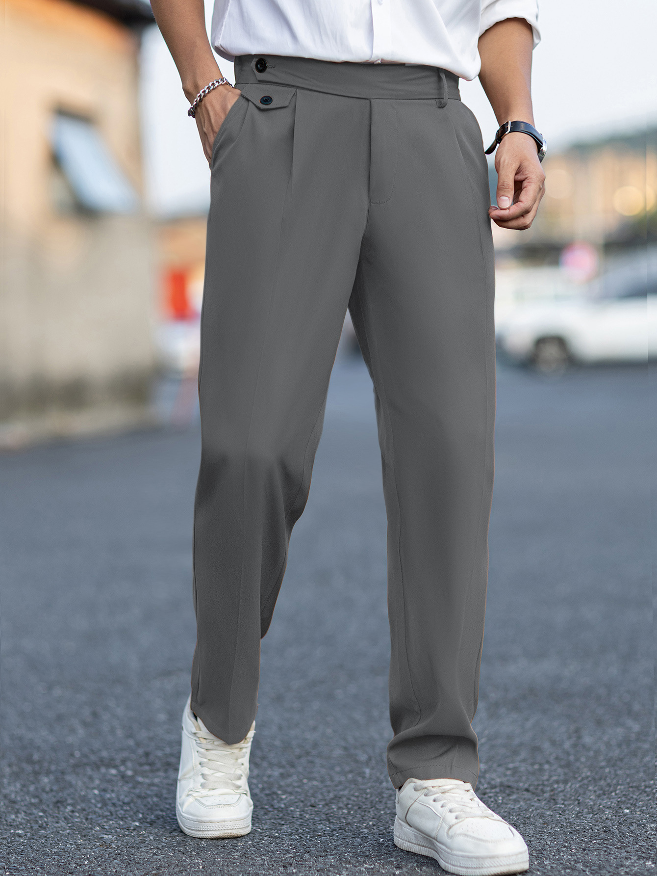 Mens Stylish Versatile Casual Straight-leg Trousers