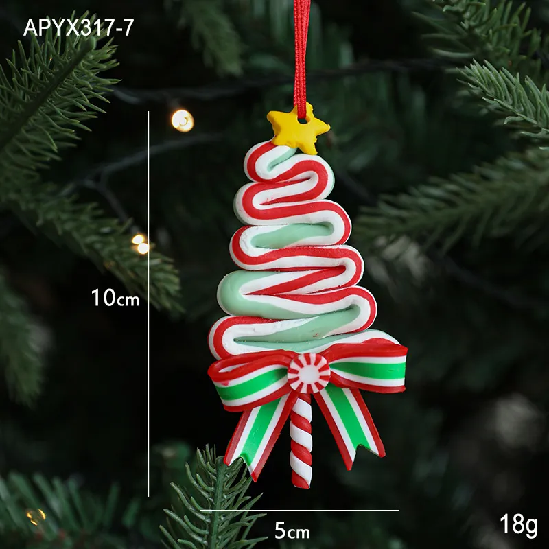 Polymer Clay Simulation Lollipop Hanging Pieces New Christmas Decoration Supplies - G Style