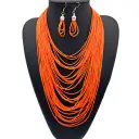 Wax Cord Multi-Layer Tassel Necklace Set view 6