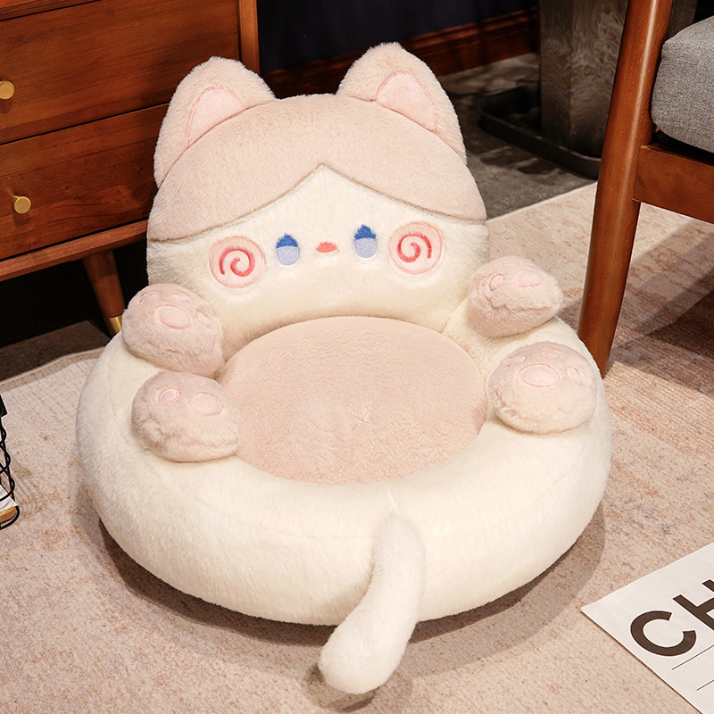New Cartoon Cute Tummy Cat Cushion Floor Sofa Office Soft Futon Thickening Floor Mat - Image 3