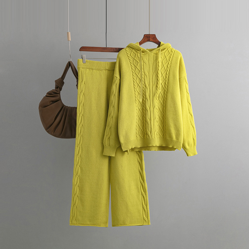 Draping Wide-leg Trousers Twist Two-piece Suit Fashion