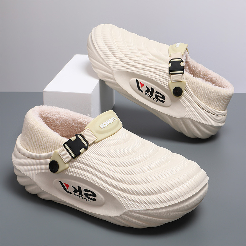 Men's Cotton Slippers Winter Thick Soles Height-increasing And Lined With Fleece - Image 5