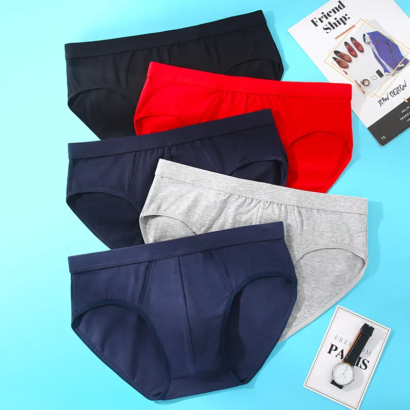 Men's Cotton Underwear High-Waist Breathable Plus-Size Briefs