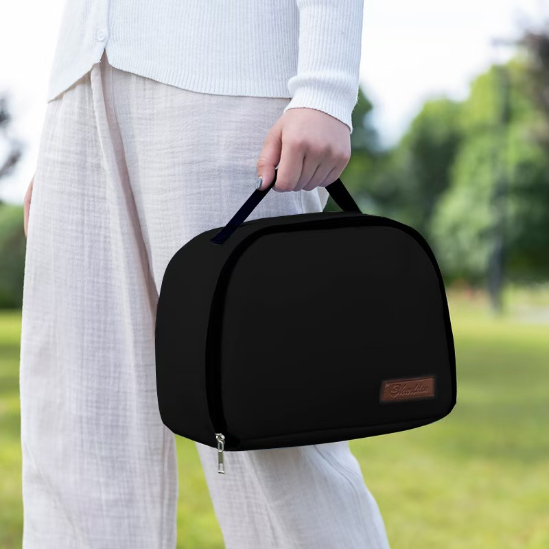 Lunch Box Bag Insulated Bag Large Capacity Bento Handbag Black - Shop at LoveMi